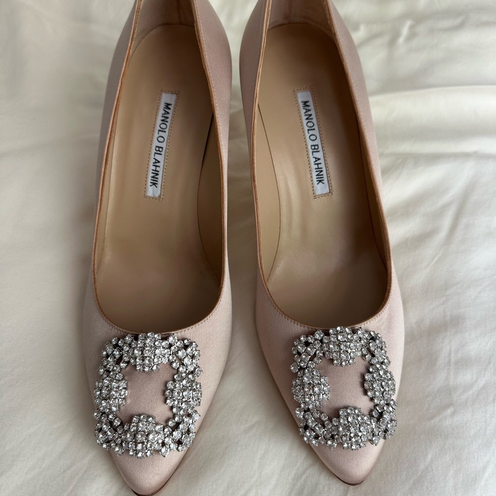Manolo Blahnik Pink Heels with Crystal Detail